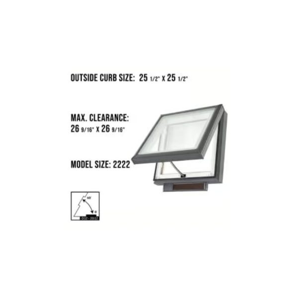 Velux VCS 2222 Solar Venting Curb Mount Skylight with Solar Room Darkening Shade White - Image 3