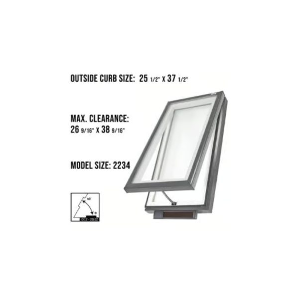 Velux VCS 2234 Solar Venting Curb Mount Skylight with Solar Room Darkening Shade White - Image 3