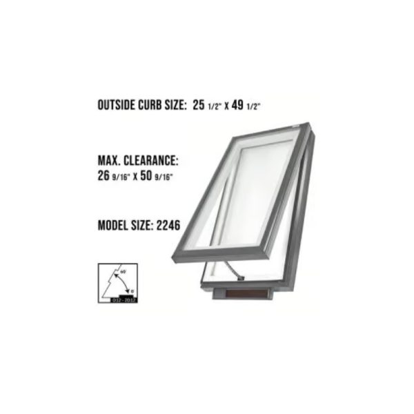Velux VCS 2246 Solar Venting Curb Mount Skylight with Solar Room Darkening Shade White - Image 3