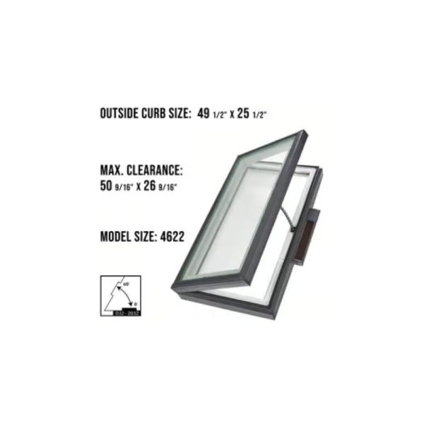 Velux VCS 4622 Solar Venting Curb Mount Skylight with Solar Room Darkening Shade White - Image 3