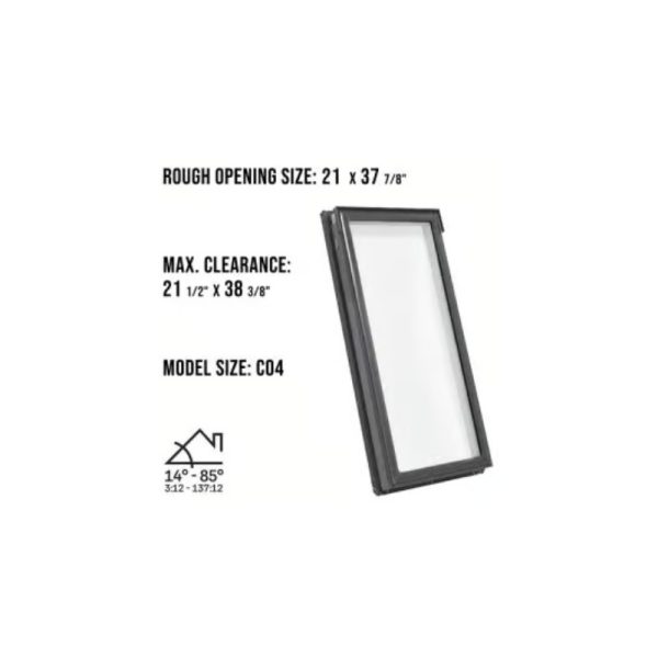 Velux FS C04 Fixed Deck Mount Skylight with Solar Room Darkening Shade White - Image 3