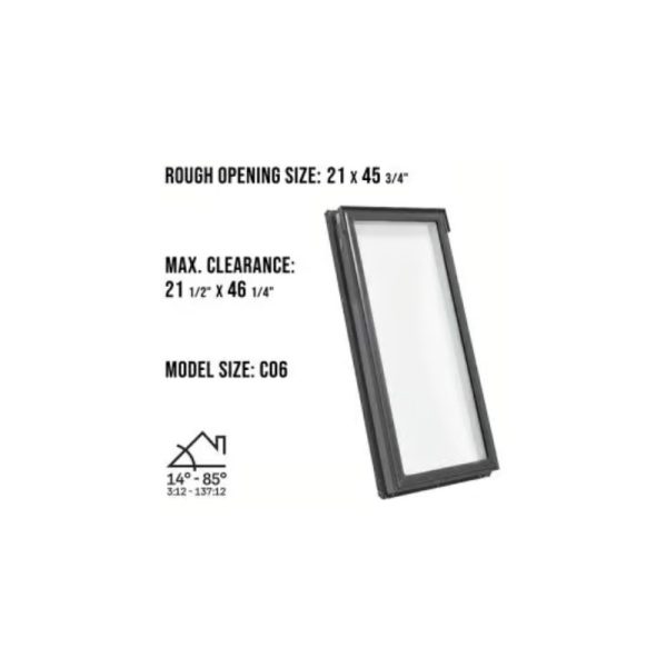 Velux FS C06 Fixed Deck Mount Skylight with Solar Room Darkening Shade White - Image 3