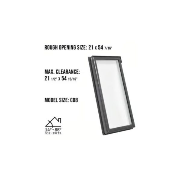 Velux FS C08 Fixed Deck Mount Skylight with Solar Room Darkening Shade White - Image 3
