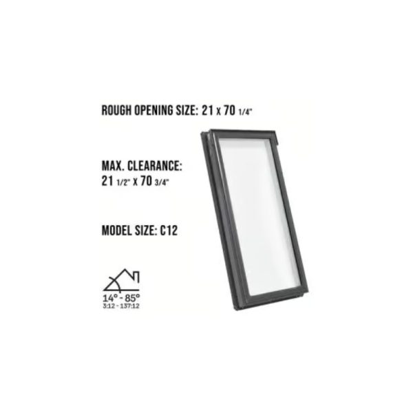 Velux FS C12 Fixed Deck Mount Skylight with Solar Room Darkening Shade White - Image 3