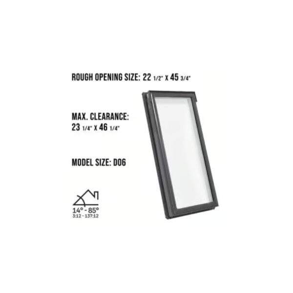 Velux FS D06 Fixed Deck Mount Skylight with Solar Room Darkening Shade White - Image 3