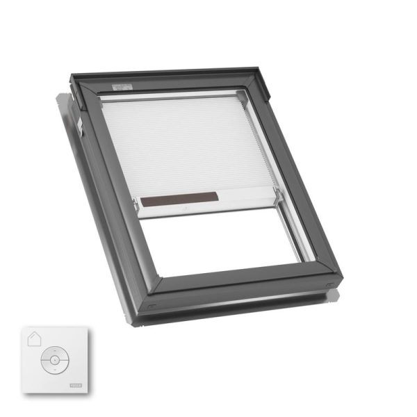 Velux FS C01 Fixed Deck Mount Skylight with Solar Room Darkening Shade White