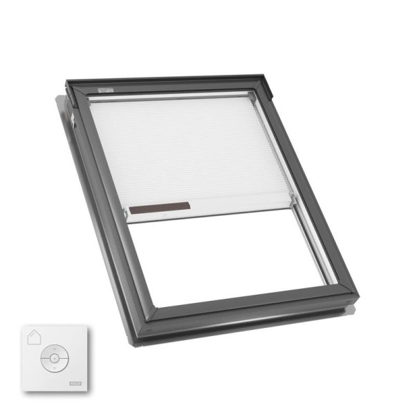 Velux FS M04 Fixed Deck Mount Skylight with Solar Room Darkening Shade White