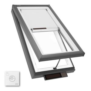 Velux VCS 2234 Solar Venting Curb Mount Skylight with Solar Room Darkening Shade White