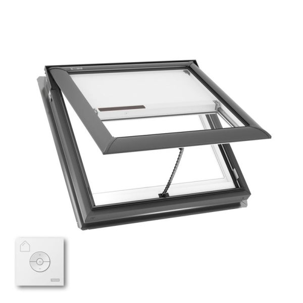 Velux VS M02 Manual Venting Deck Mount Skylight with Solar Room Darkening Shade White