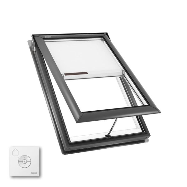 Velux VS M06 Manual Venting Deck Mount Skylight with Solar Room Darkening Shade White
