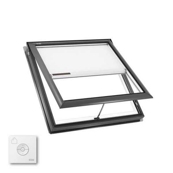 Velux VS S06 Manual Venting Deck Mount Skylight with Solar Room Darkening Shade White