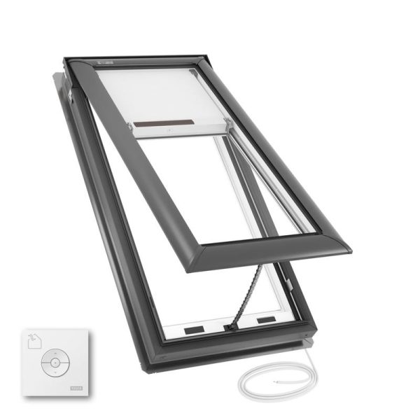 Velux VSE C06 Electric Venting Deck Mount Skylight with Solar Room Darkening Shade White