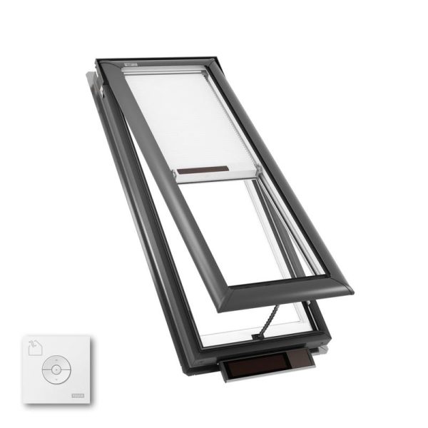 Velux VSS C08 Solar Venting Deck Mount Skylight with Solar Room Darkening Shade White