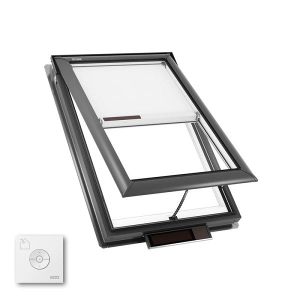 Velux VSS M06 Solar Venting Deck Mount Skylight with Solar Room Darkening Shade White