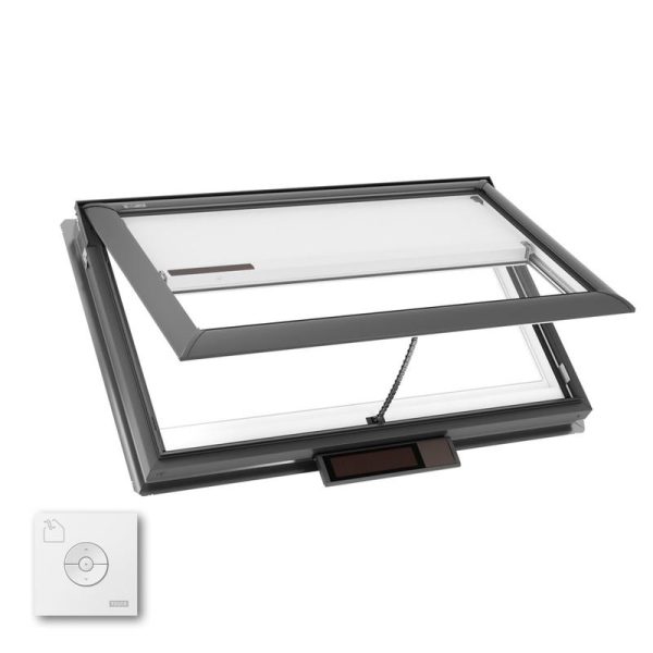 Velux VSS S01 Solar Venting Deck Mount Skylight with Solar Room Darkening Shade White
