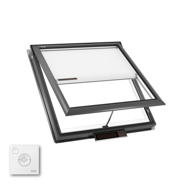 Velux VSS S06 Solar Venting Deck Mount Skylight with Solar Room Darkening Shade White