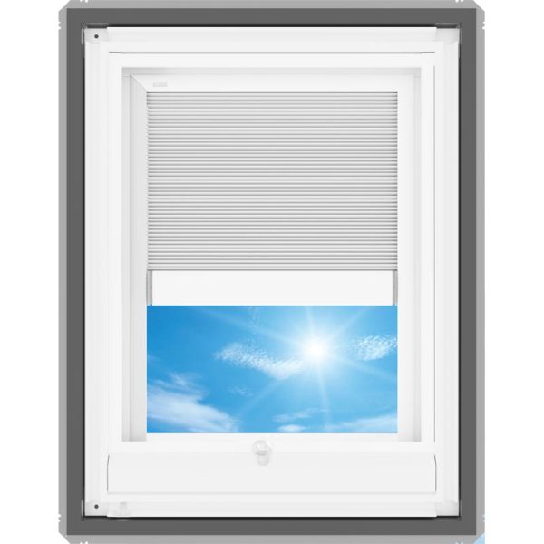 Velux VS C01 Manual Venting Deck Mount Skylight with Solar Room Darkening Shade White - Image 4