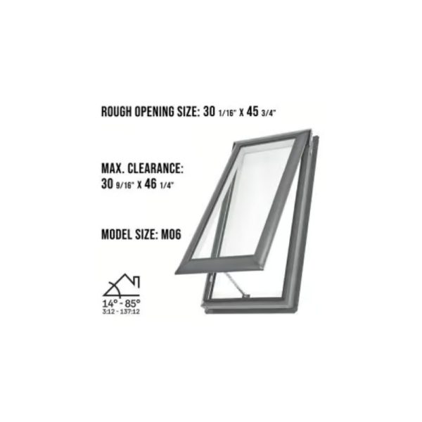 Velux VS M06 Manual Venting Deck Mount Skylight with Solar Room Darkening Shade White - Image 3