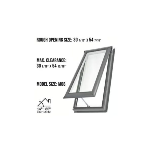 Velux VS M08 Manual Venting Deck Mount Skylight with Solar Room Darkening Shade White - Image 3