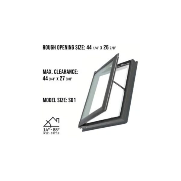 Velux VS S01 Manual Venting Deck Mount Skylight with Solar Room Darkening Shade White - Image 2