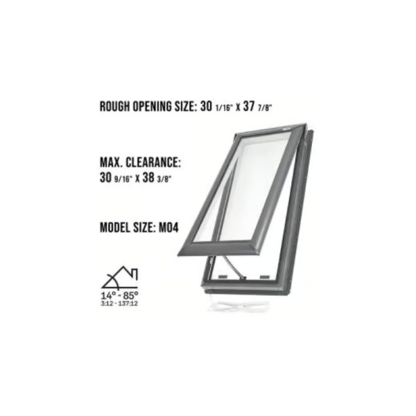 Velux VSE M04 Electric Venting Deck Mount Skylight with Solar Room Darkening Shade White - Image 3