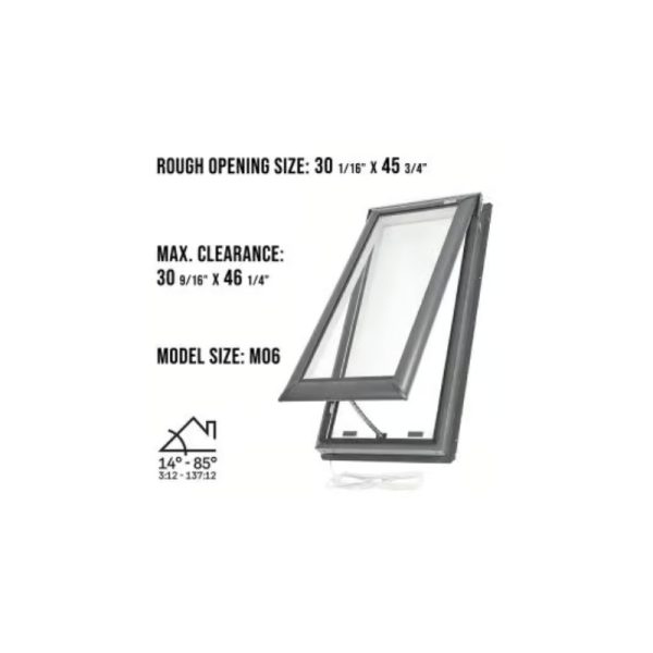 Velux VSE M06 Electric Venting Deck Mount Skylight with Solar Room Darkening Shade White - Image 3