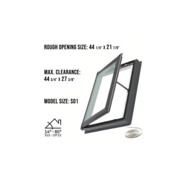 Velux VSE S01 Electric Venting Deck Mount Skylight with Solar Room Darkening Shade White - Image 3