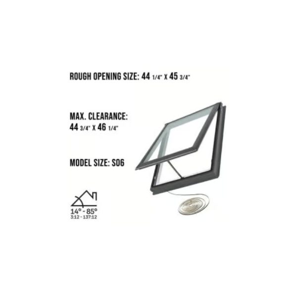 Velux VSE S06 Electric Venting Deck Mount Skylight with Solar Room Darkening Shade White - Image 3