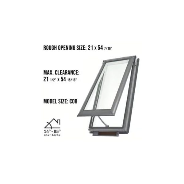 Velux VSS C08 Solar Venting Deck Mount Skylight with Solar Room Darkening Shade White - Image 3