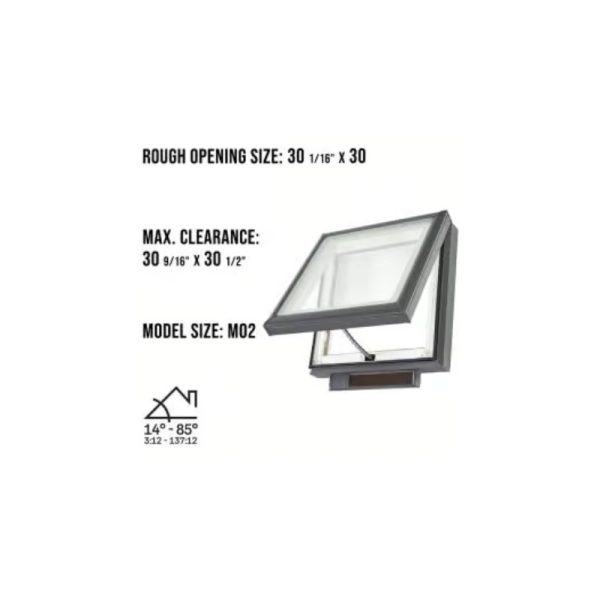 Velux VSS M02 Solar Venting Deck Mount Skylight with Solar Room Darkening Shade White - Image 3