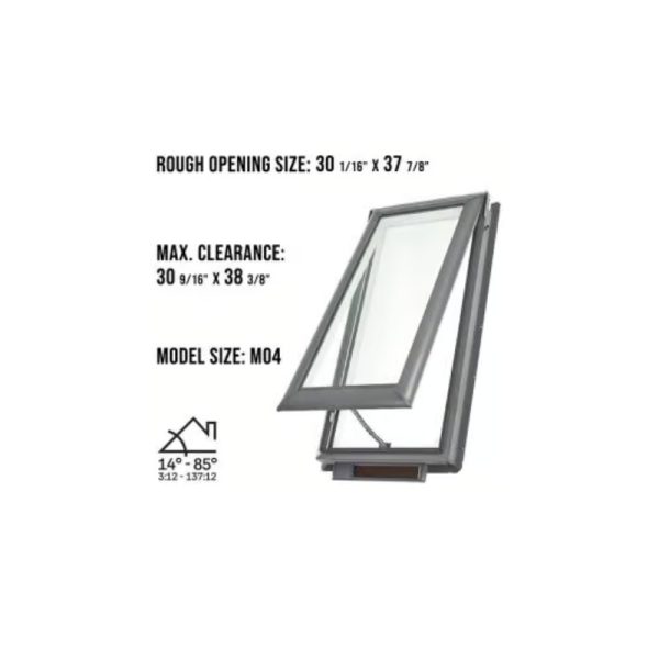 Velux VSS M04 Solar Venting Deck Mount Skylight with Solar Room Darkening Shade White - Image 3