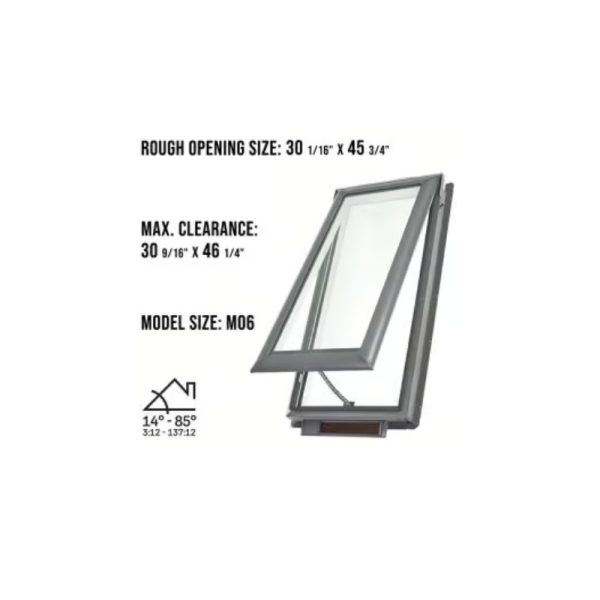 Velux VSS M06 Solar Venting Deck Mount Skylight with Solar Room Darkening Shade White - Image 3
