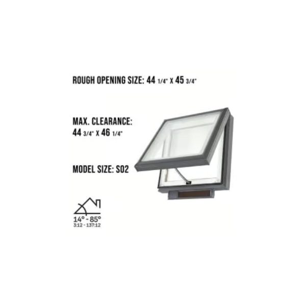 Velux VSS S06 Solar Venting Deck Mount Skylight with Solar Room Darkening Shade White - Image 3