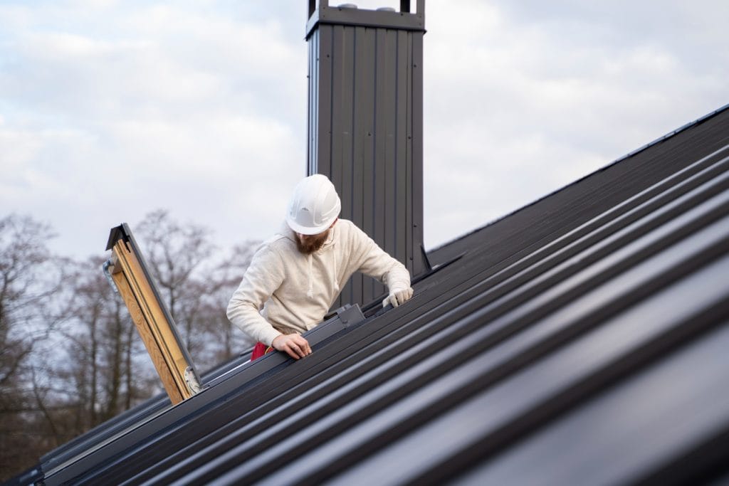 Skylight Being Replaced by Roofer