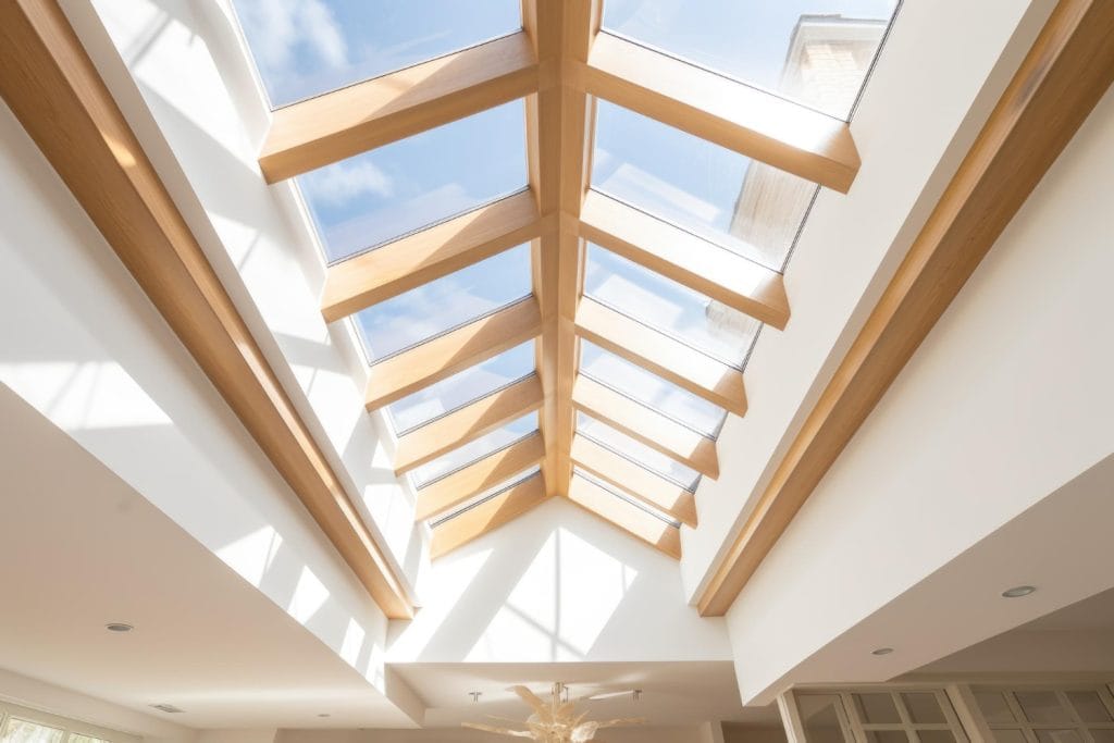 Sunlight Drenched Room with Skylights