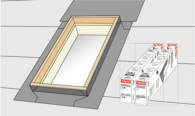 Completed Skylight Curb with Underlayment Installed