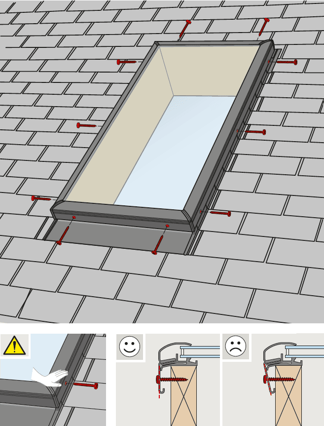 Attaching a Skylight to a Curb with Screws