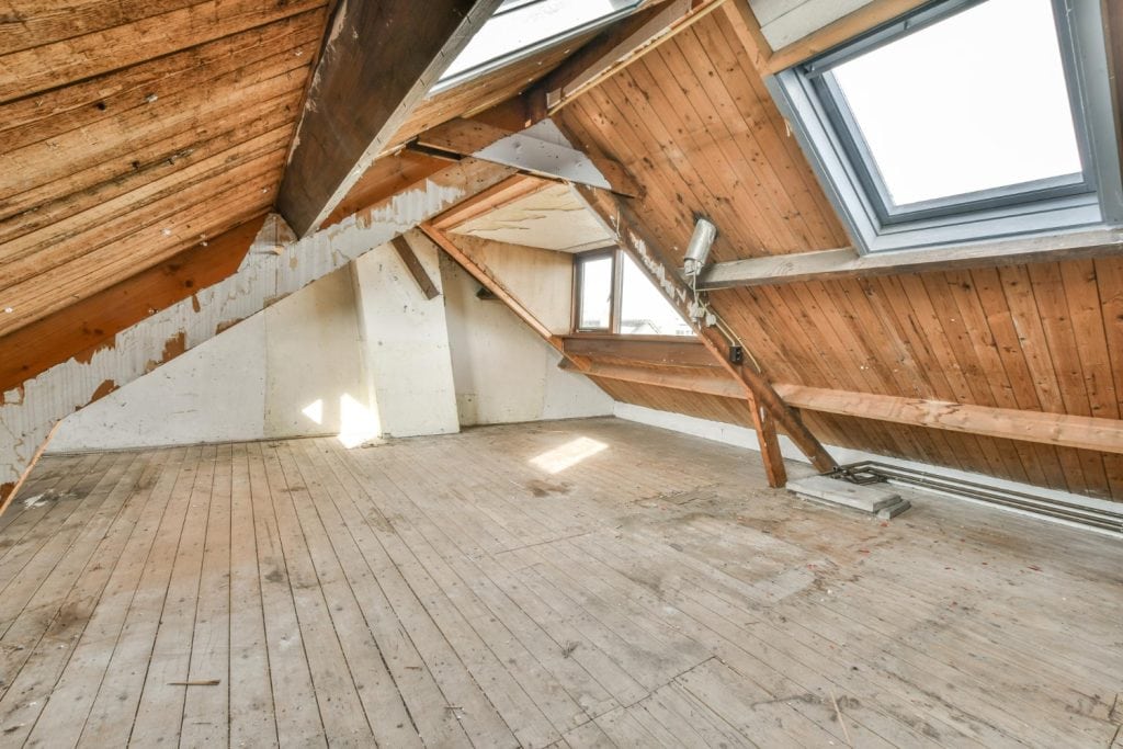 Finished Attic With Skylights Installed