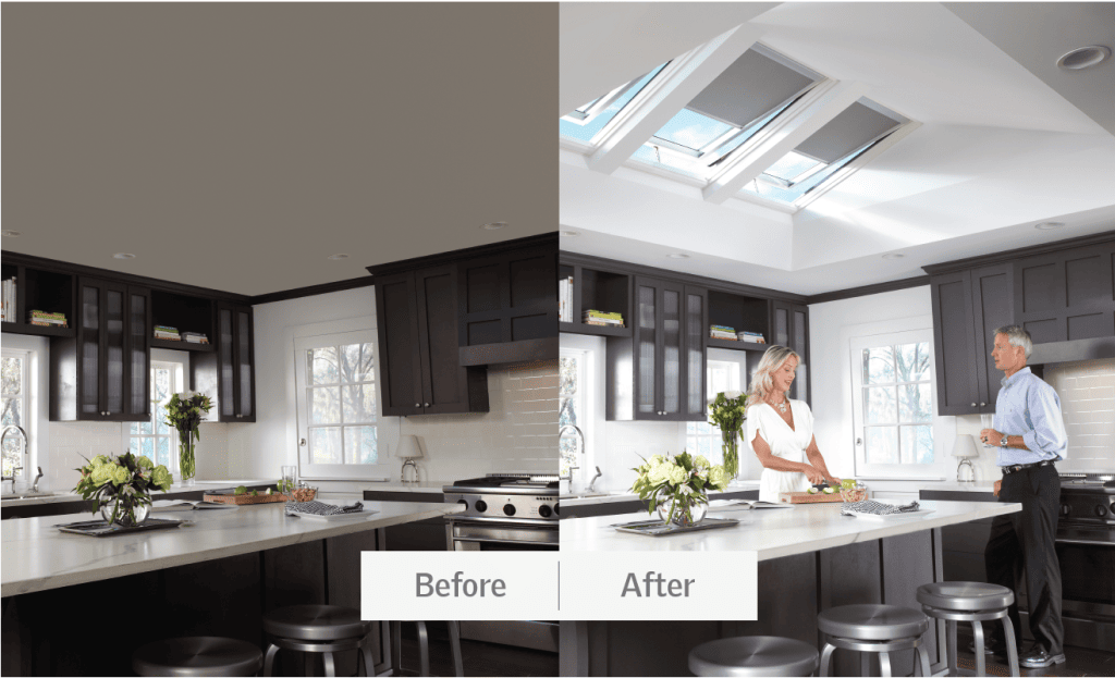 Kitchen Skylights Before and After Photo 1
