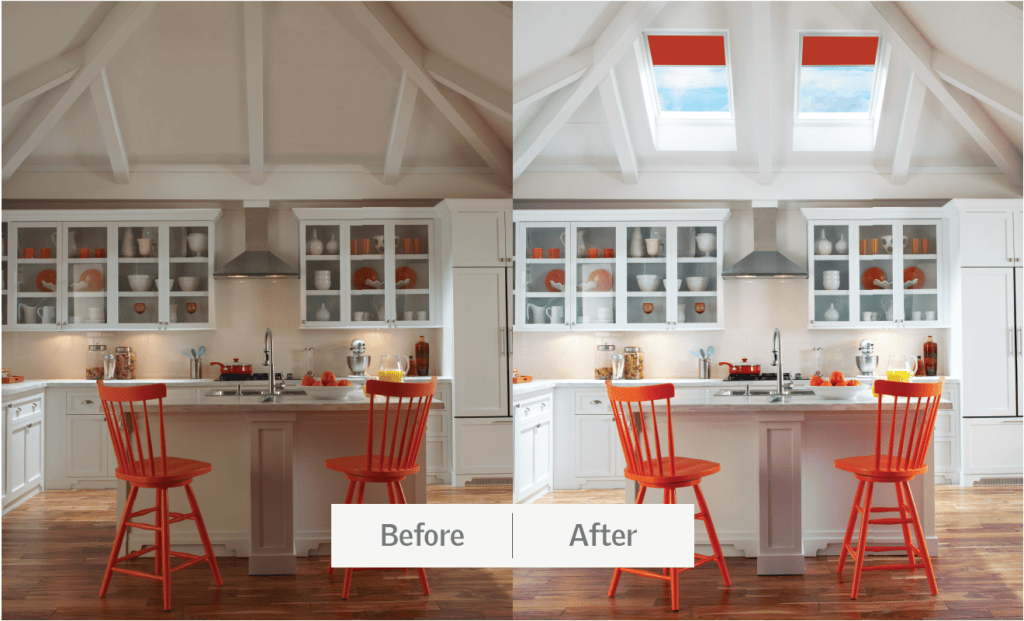 Kitchen Skylights Before and After Photo 3