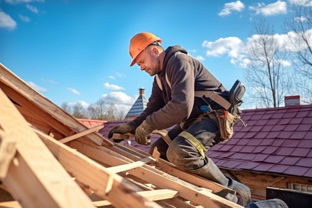 Roofing Contractor Installing Skylights