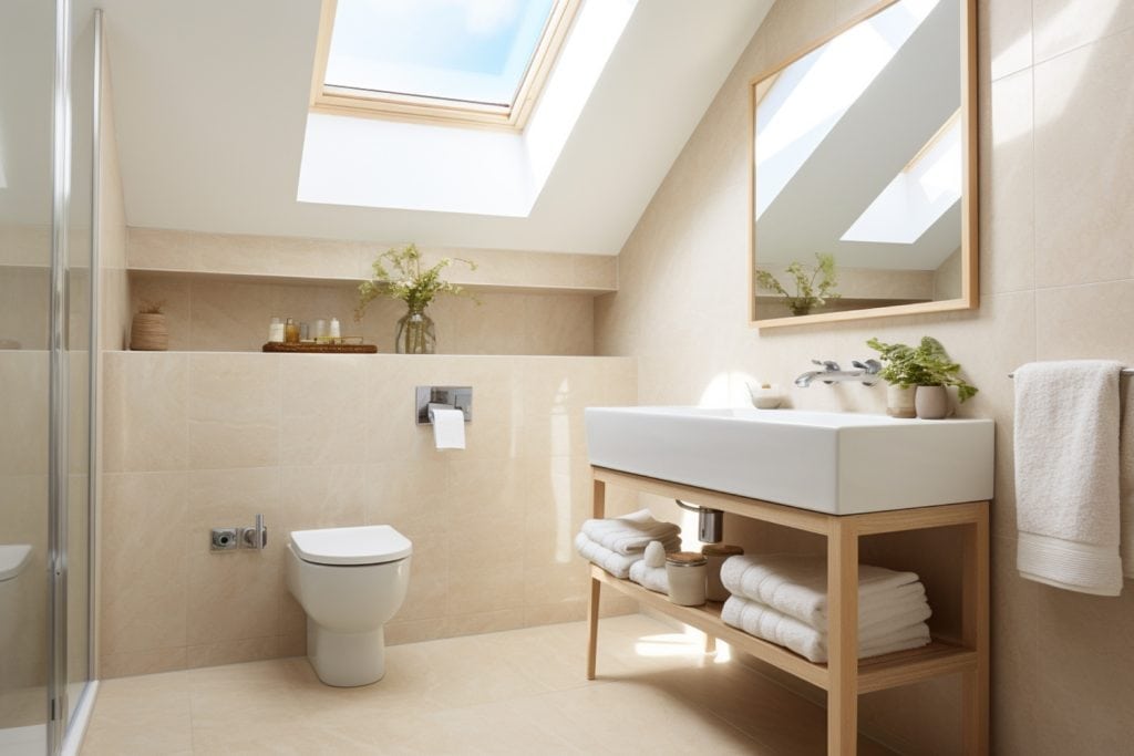 Bathroom Skylight Adds Privacy Along With Ventilation