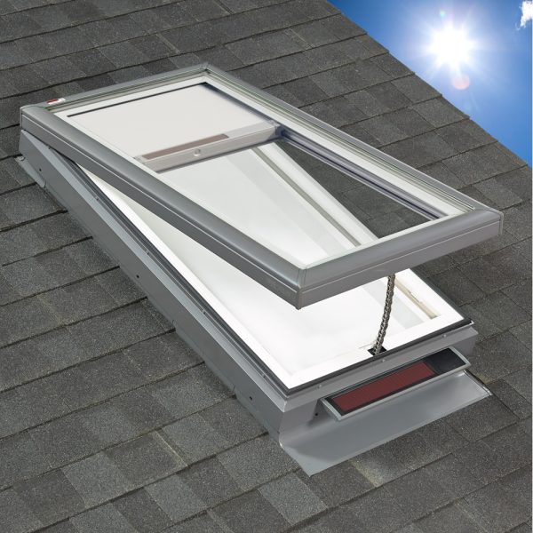 Velux VCS 4630 Solar Venting Curb Mount Skylight with Solar Room Darkening Shade White - Image 2