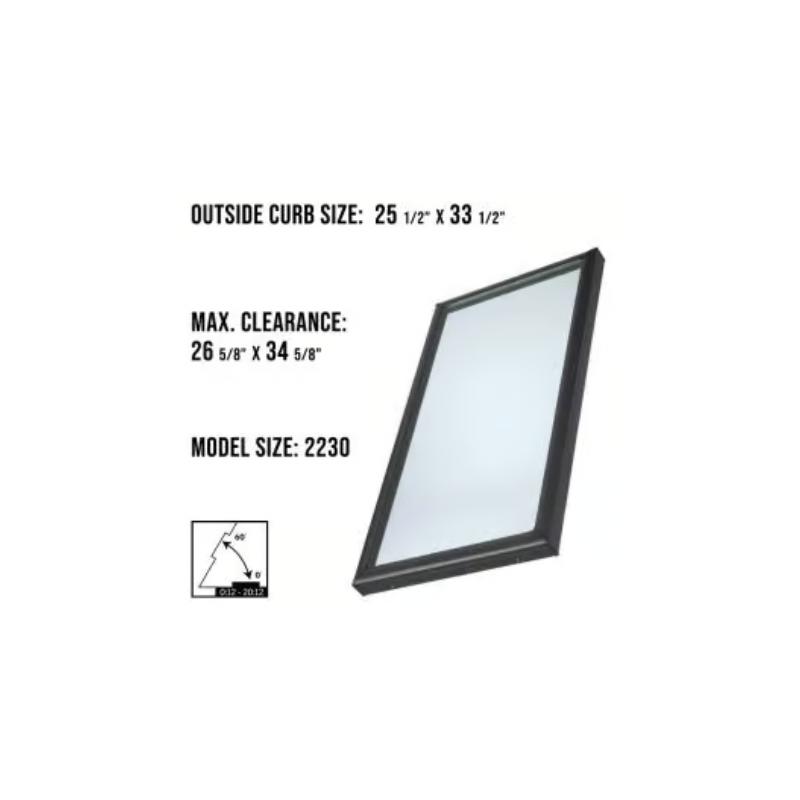 VELUX FCM 2230 Fixed Curb Mount Skylight with Solar Room Darkening Shade White - Image 3