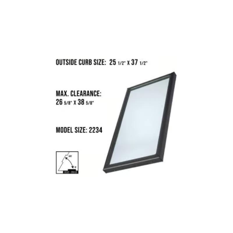 VELUX FCM 2234 Fixed Curb Mount Skylight with Solar Room Darkening Shade White - Image 3