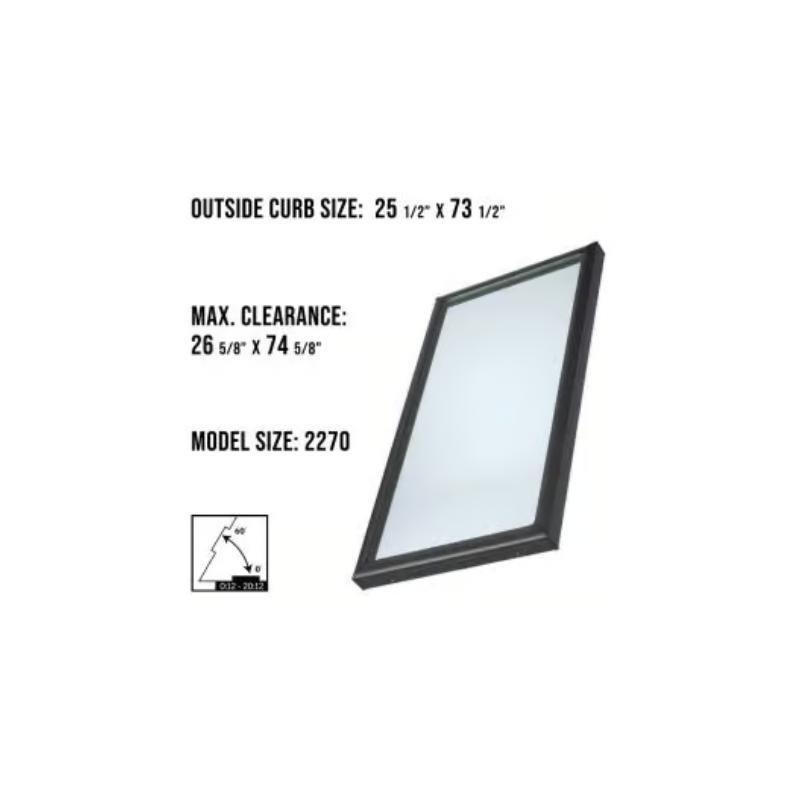 VELUX FCM 2270 Fixed Curb Mount Skylight with Solar Room Darkening Shade White - Image 2