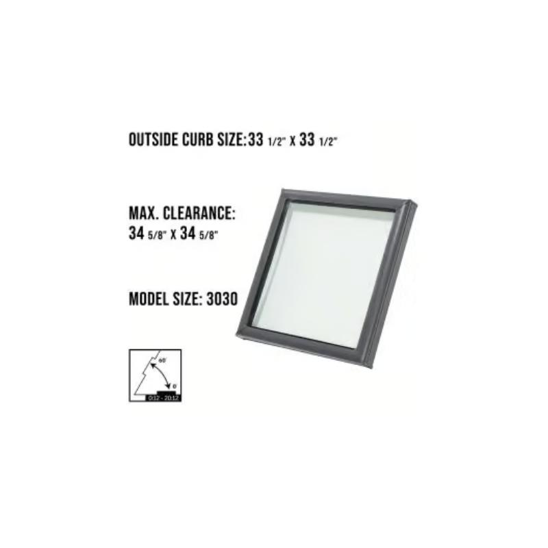 VELUX FCM 3030 Fixed Curb Mount Skylight with Solar Room Darkening Shade White - Image 3