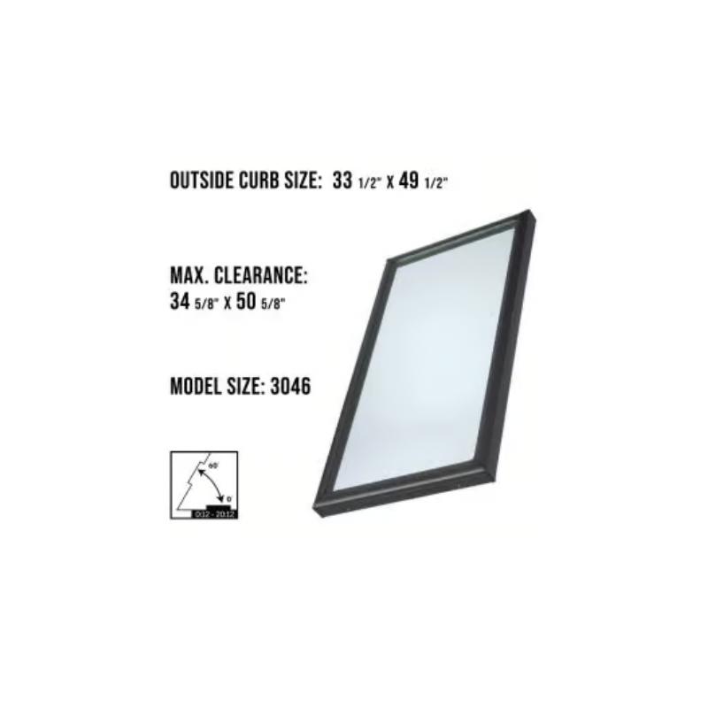 VELUX FCM 3446 Fixed Curb Mount Skylight with Solar Room Darkening Shade White - Image 3