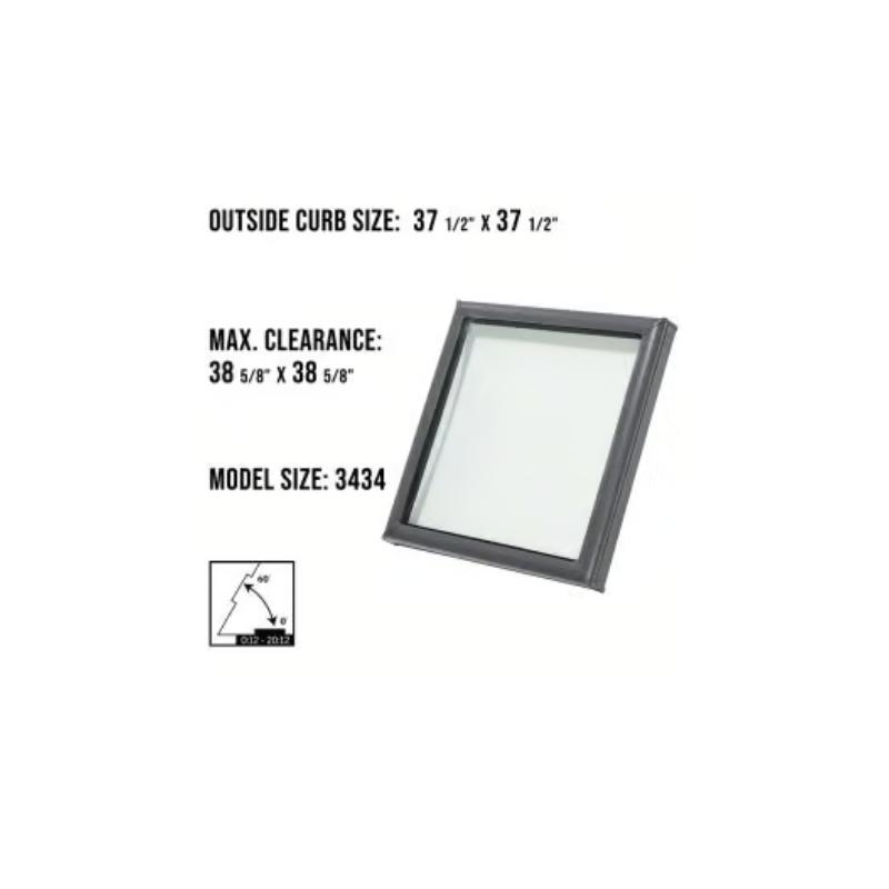 VELUX FCM 3434 Fixed Curb Mount Skylight with Solar Room Darkening Shade White - Image 3