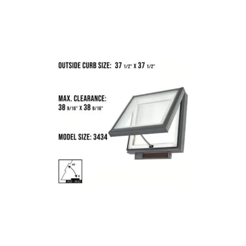 VELUX VCS 3434 Solar Venting Curb Mount Skylight with Solar Room Darkening Shade White - Image 3